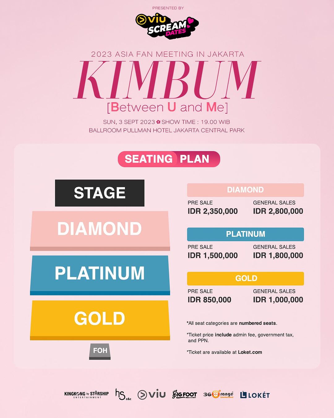 Seat plan dan harga tiket fanmeeting Kim Bum